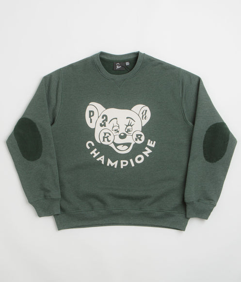 by Parra Tired Champione Crewneck Sweatshirt - Pine Green