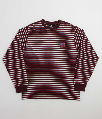 by Parra Tripped Stripes Pique Long Sleeve T-Shirt - Dark Red