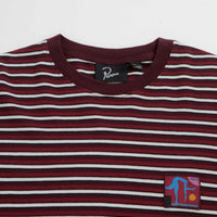 by Parra Tripped Stripes Pique Long Sleeve T-Shirt - Dark Red thumbnail