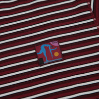 by Parra Tripped Stripes Pique Long Sleeve T-Shirt - Dark Red thumbnail