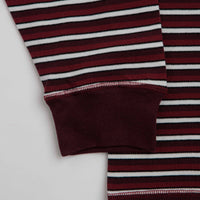 by Parra Tripped Stripes Pique Long Sleeve T-Shirt - Dark Red thumbnail