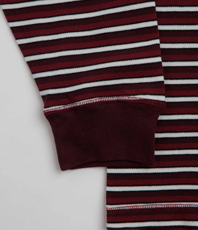 by Parra Tripped Stripes Pique Long Sleeve T-Shirt - Dark Red