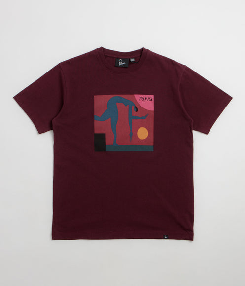 by Parra Tripped Up T-Shirt - Dark Red