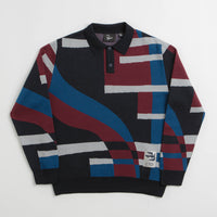 by Parra Vertical Forest Knitted Polo Shirt - Blue thumbnail