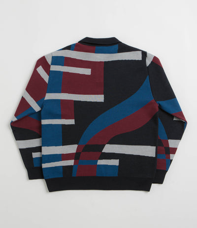 by Parra Vertical Forest Knitted Polo Shirt - Blue