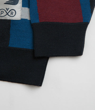 by Parra Vertical Forest Knitted Polo Shirt - Blue