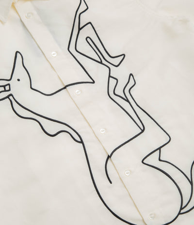 by Parra Vertical Horse Short Sleeve Shirt in Off White
