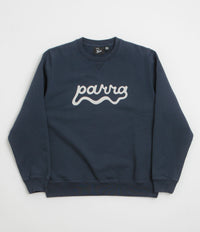 by Parra Water Wave Logo Crewneck Sweatshirt in Navy Blue