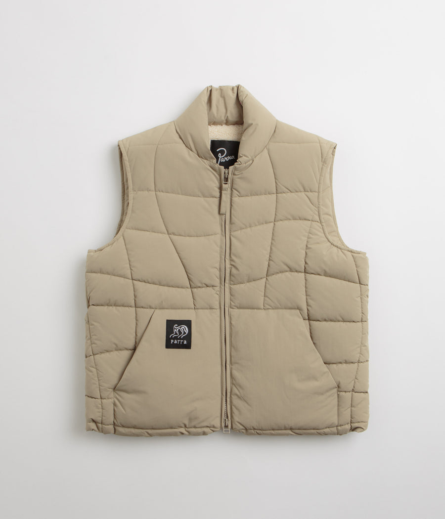 by Parra Waved Alien Puffer Vest in Tan