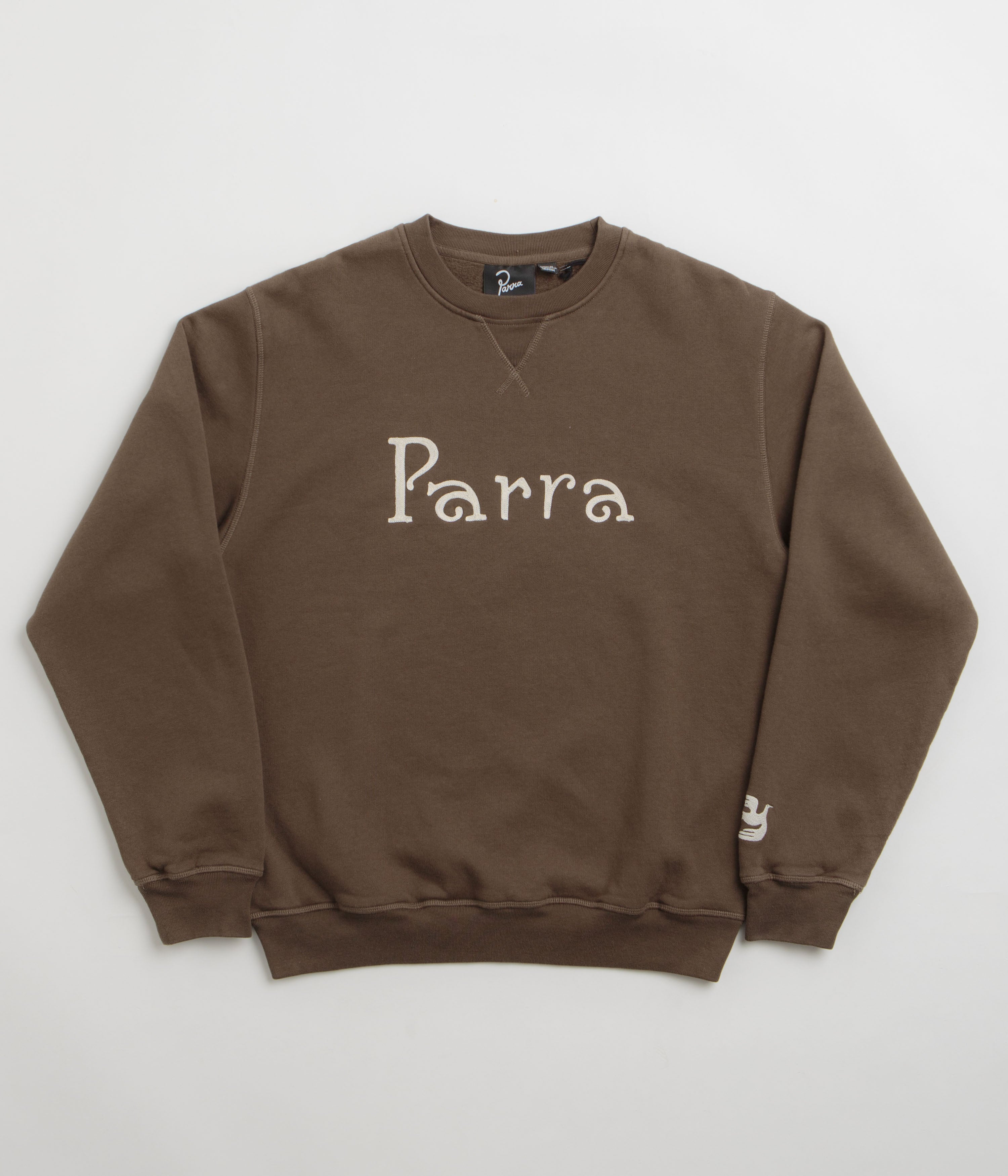 by Parra Weird Trad Logo Crewneck Sweatshirt in Brown
