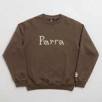 by Parra Weird Trad Logo Crewneck Sweatshirt - Brown thumbnail