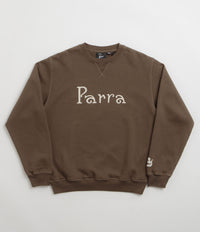 by Parra Weird Trad Logo Crewneck Sweatshirt in Brown