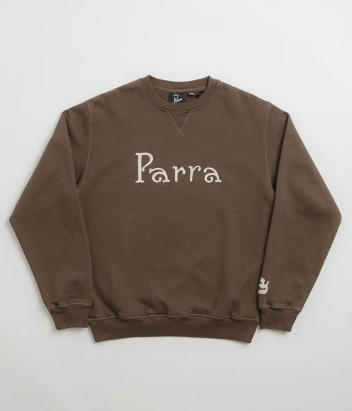 by Parra Weird Trad Logo Crewneck Sweatshirt - Brown