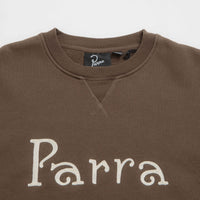 by Parra Weird Trad Logo Crewneck Sweatshirt - Brown thumbnail