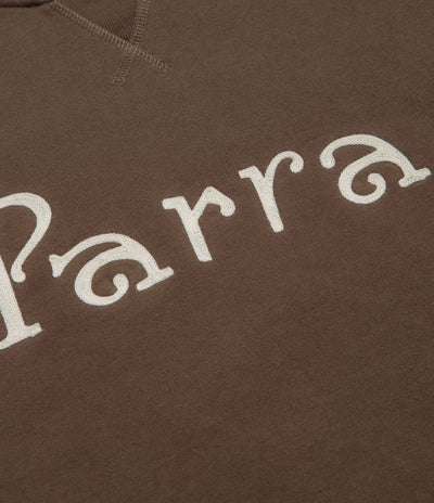by Parra Weird Trad Logo Crewneck Sweatshirt - Brown