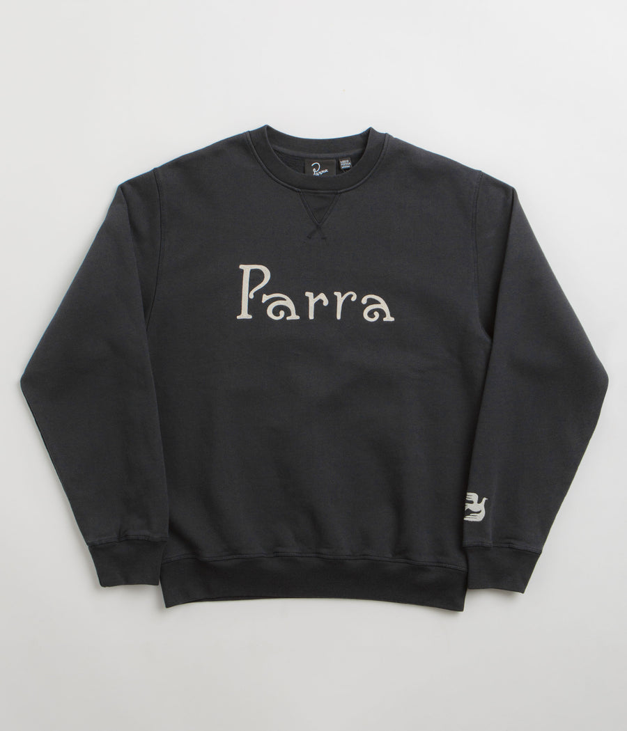 by Parra Weird Trad Logo Crewneck Sweatshirt in Dark Navy