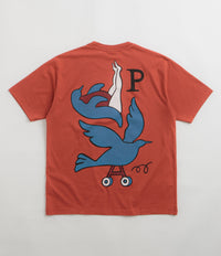 by Parra Wheeled Bird T-Shirt in Rust