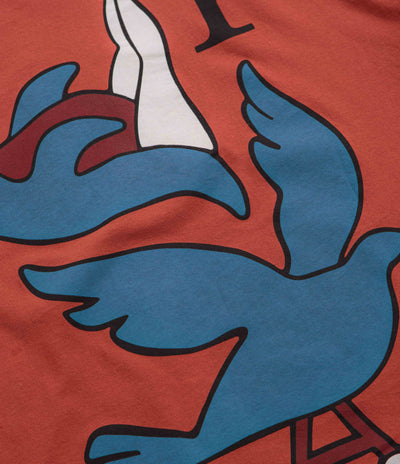 by Parra Wheeled Bird T-Shirt in Rust