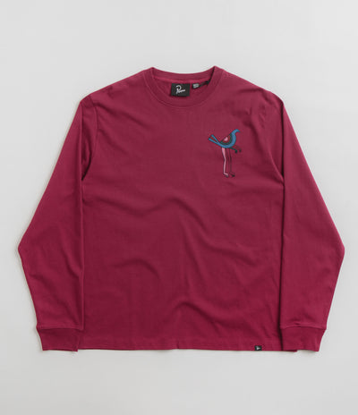 by Parra Wine And Books Long Sleeve T-Shirt - Beet Red