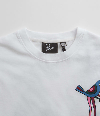 by Parra Wine And Books Long Sleeve T-Shirt in White