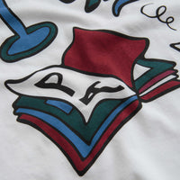 by Parra Wine And Books Long Sleeve T-Shirt in White thumbnail