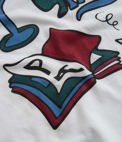 by Parra Wine And Books Long Sleeve T-Shirt in White