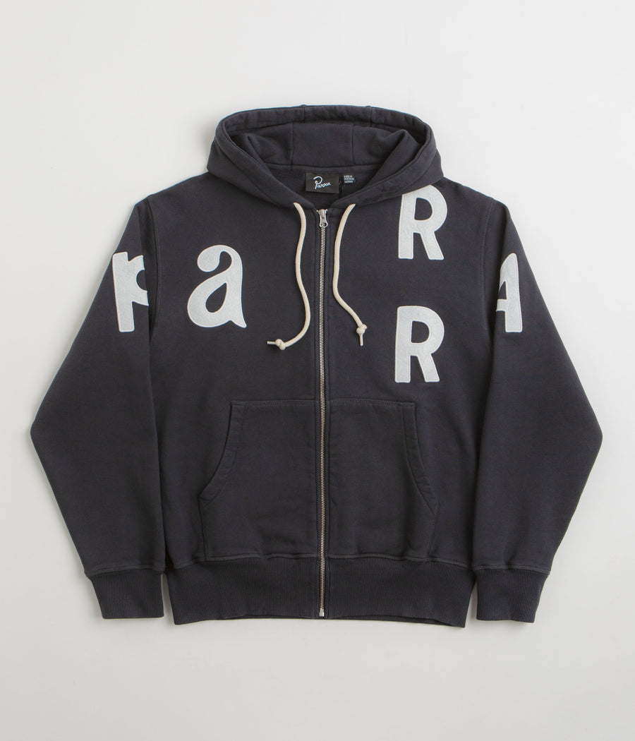 by Parra Word Salad Full Zip Hoodie in Dark Navy