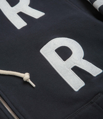 by Parra Word Salad Full Zip Hoodie in Dark Navy