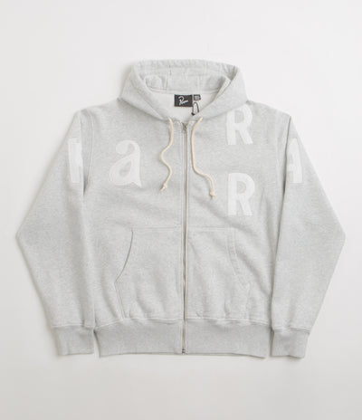 by Parra Word Salad Full Zip Hoodie in Heather Grey