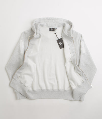 by Parra Word Salad Full Zip Hoodie in Heather Grey