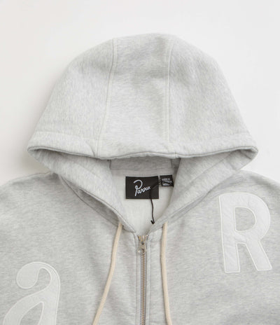 by Parra Word Salad Full Zip Hoodie in Heather Grey