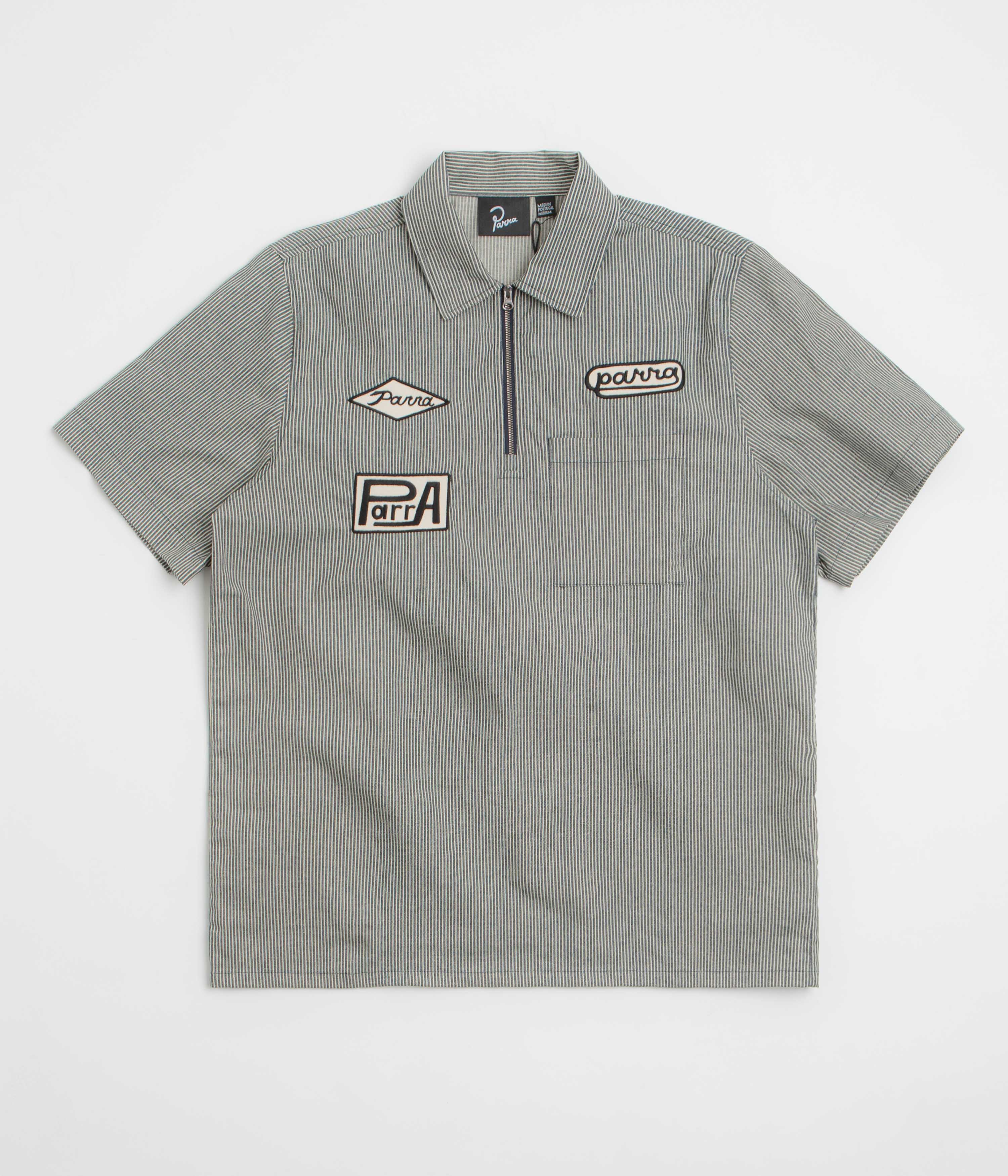 by Parra Work Later Short Sleeve Shirt in Blue