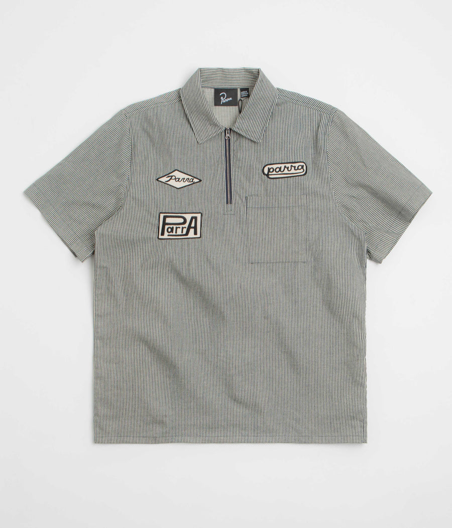 by Parra Work Later Short Sleeve Shirt in Blue