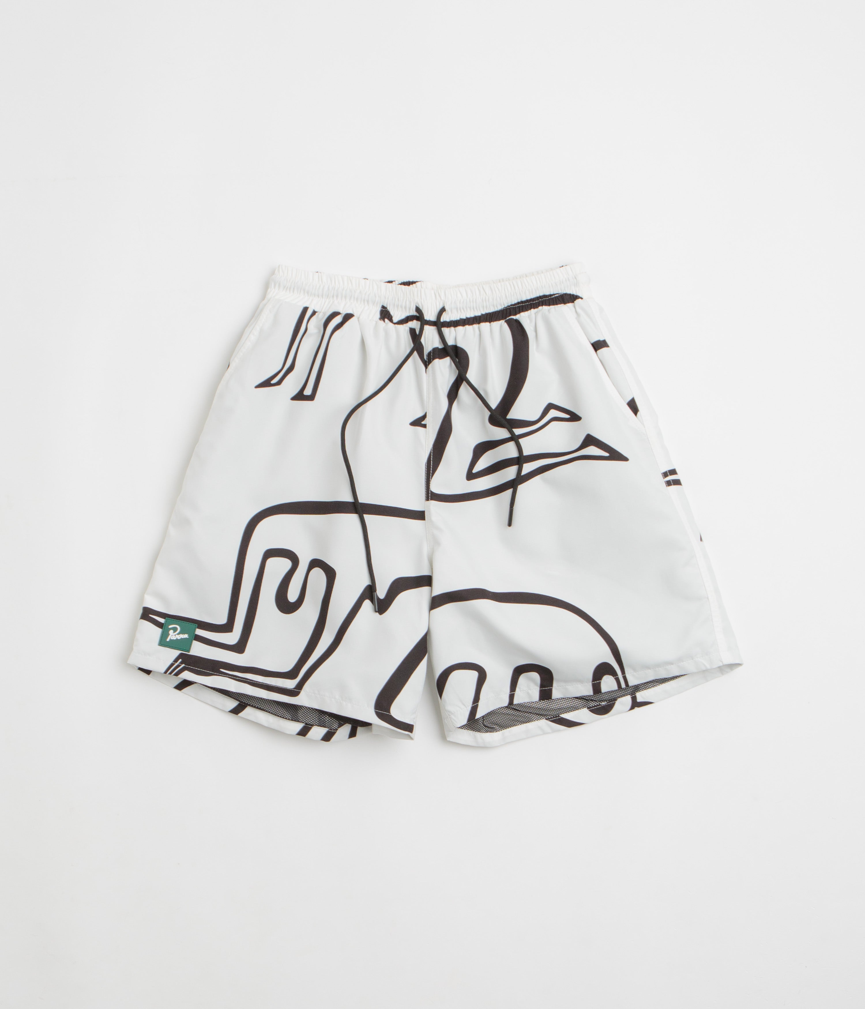 by Parra Yoga Walks Swim Shorts in White