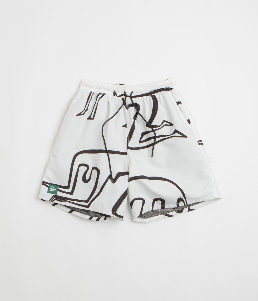 by Parra Yoga Walks Swim Shorts in White