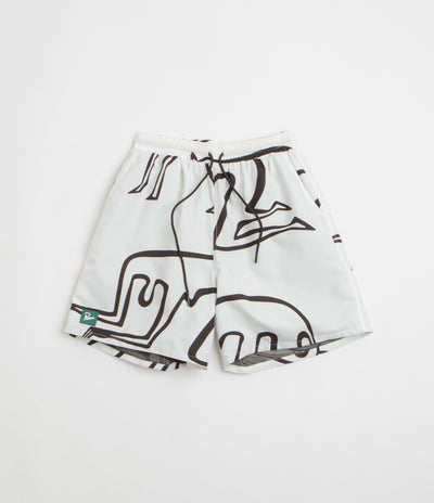 by Parra Yoga Walks Swim Shorts in White
