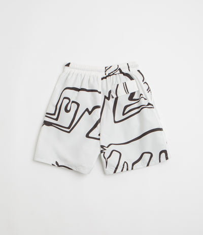 by Parra Yoga Walks Swim Shorts in White