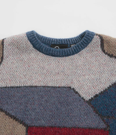Parra Postcode by Parra Your Street Knitted Sweatshirt - Blue | flatspot