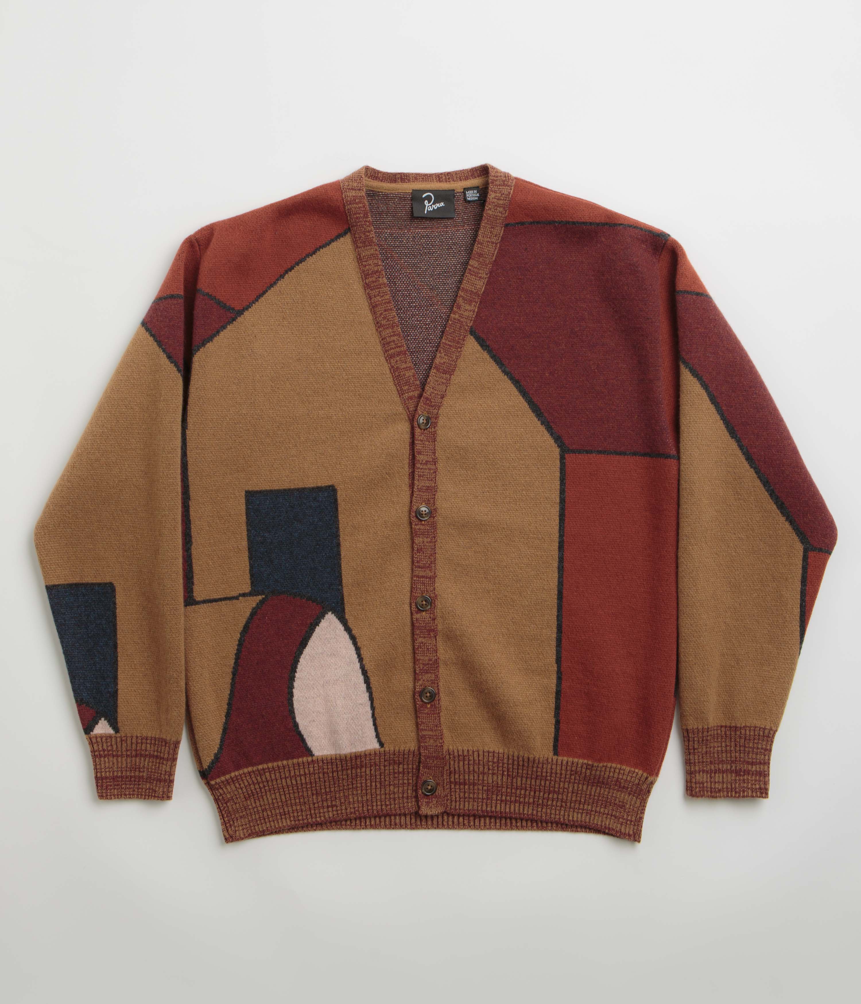 by Parra Your Stupid Shed Knitted Cardigan in Brown