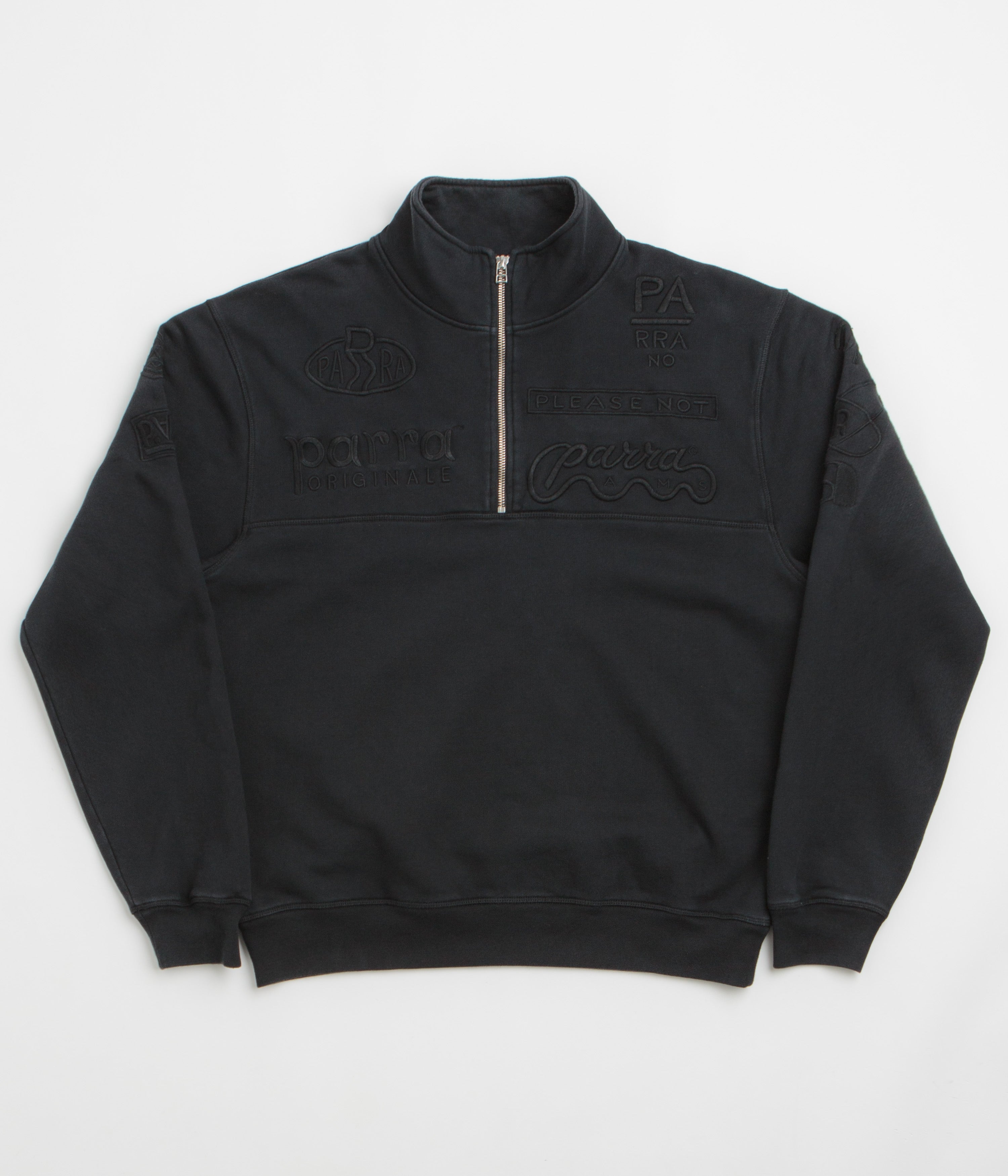 by Parra Media Training Quarter Zip Sweatshirt in Black