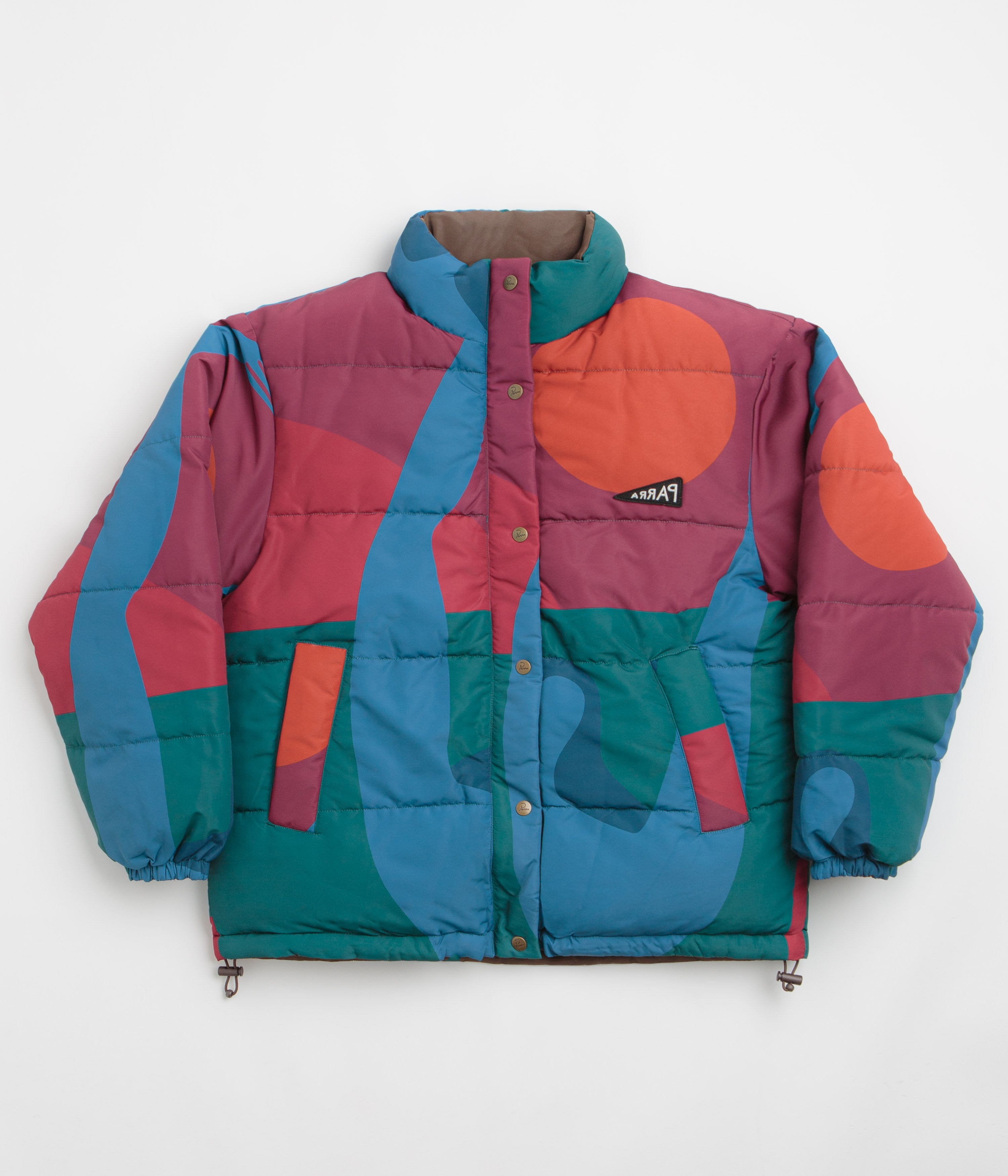 by Parra Protect The Sun Reversible Puffer Jacket in Brown