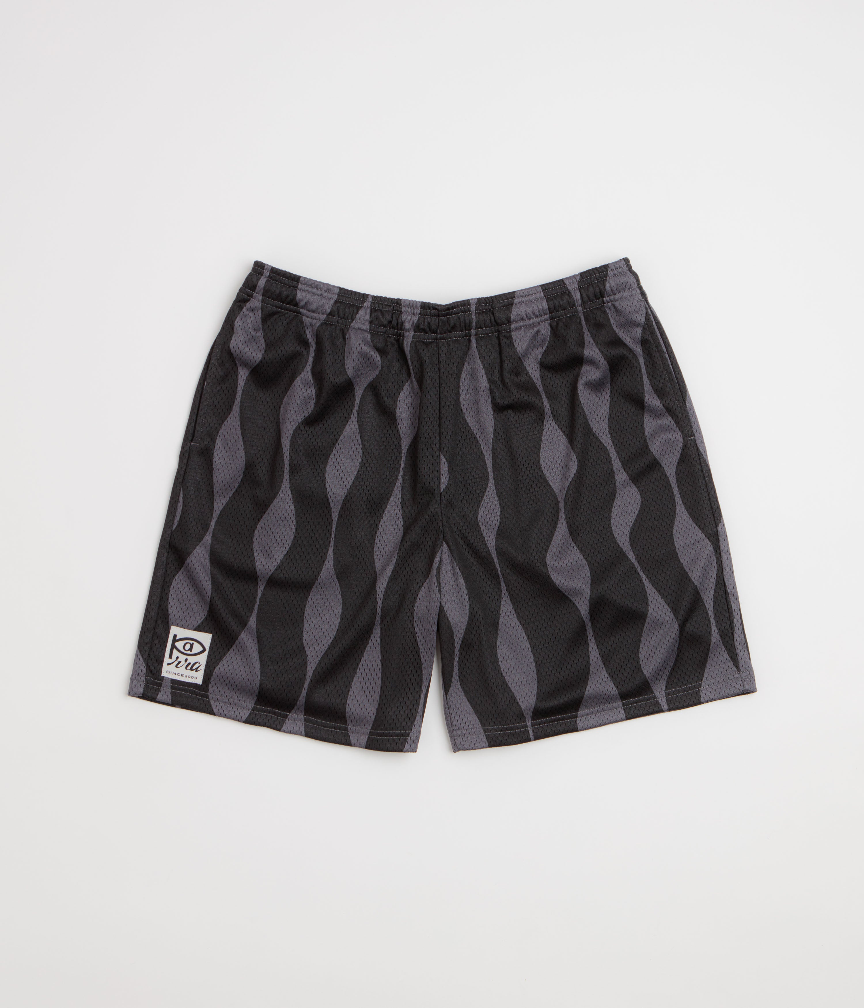 by Parra Waved Mesh Shorts - Black