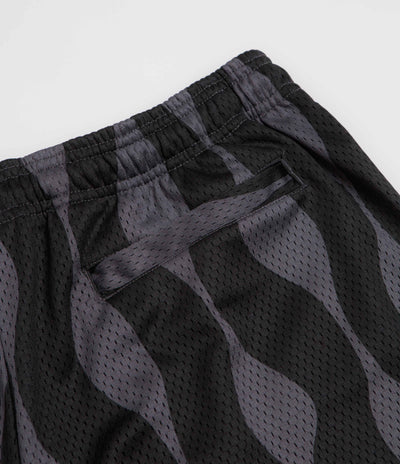 by Parra Waved Mesh Shorts - Black