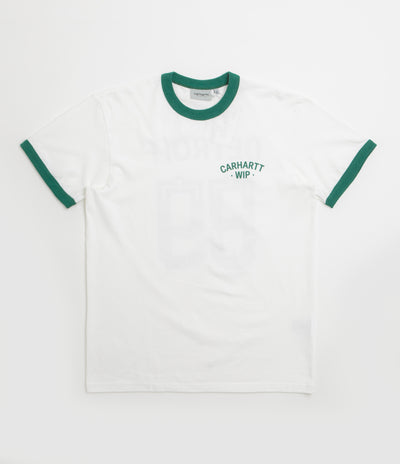 Carhartt 89 Ringer T-Shirt - White / Rainforest