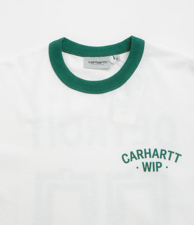 Carhartt 89 Ringer T-Shirt - White / Rainforest