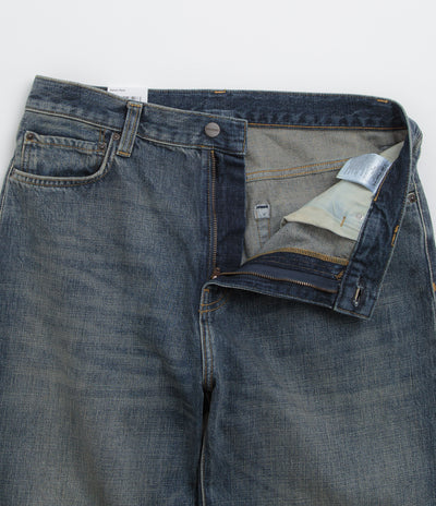 Carhartt Aaron Pants in Blue Worn Used Wash