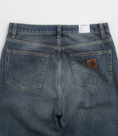 Carhartt Aaron Pants in Blue Worn Used Wash