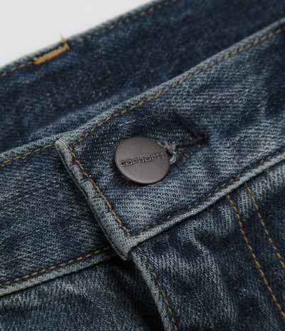 Carhartt Aaron Pants in Blue Worn Used Wash