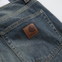 Carhartt Aaron Pants in Blue Worn Used Wash thumbnail