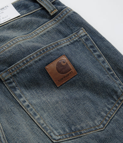 Carhartt Aaron Pants in Blue Worn Used Wash